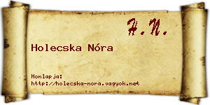 Holecska Nóra névjegykártya